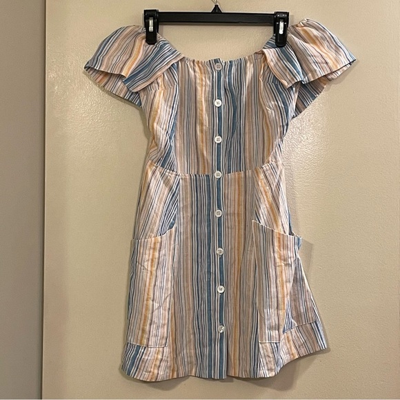 REFORMATION NWOT Landy Off The Shoulder Linen Dress - Picture 4 of 7